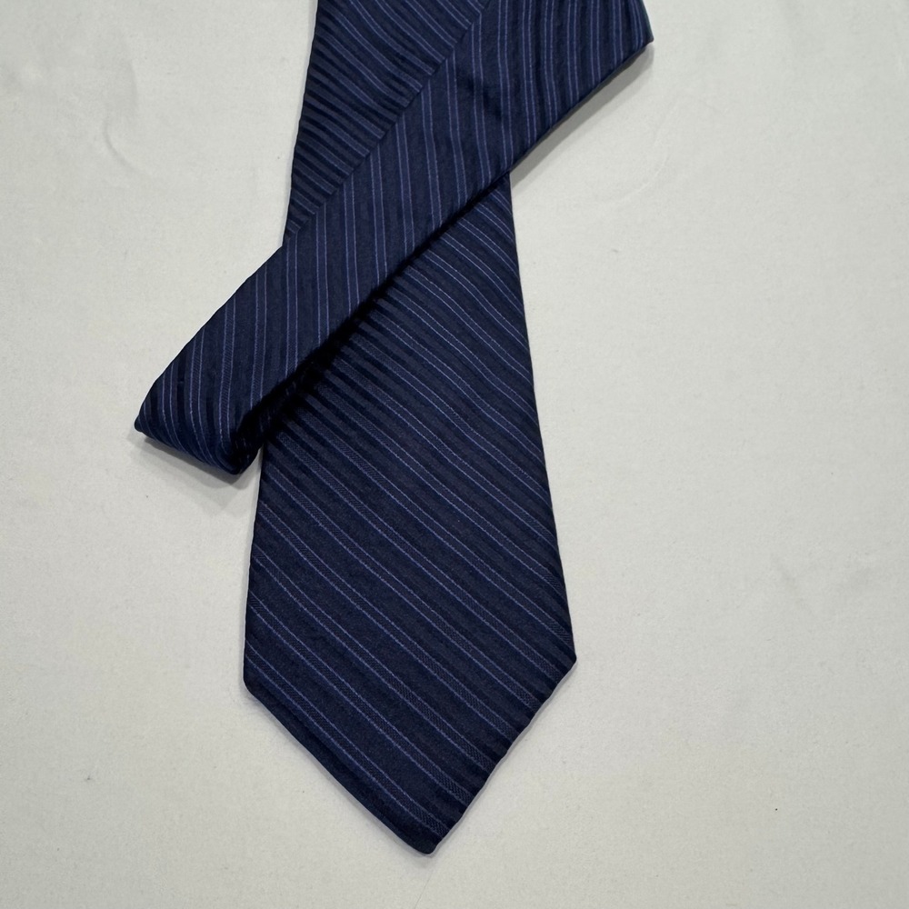 Robert Talbott Best of Class Tie Silk Diagonal Stripe Navy Blue Mens OS Exc